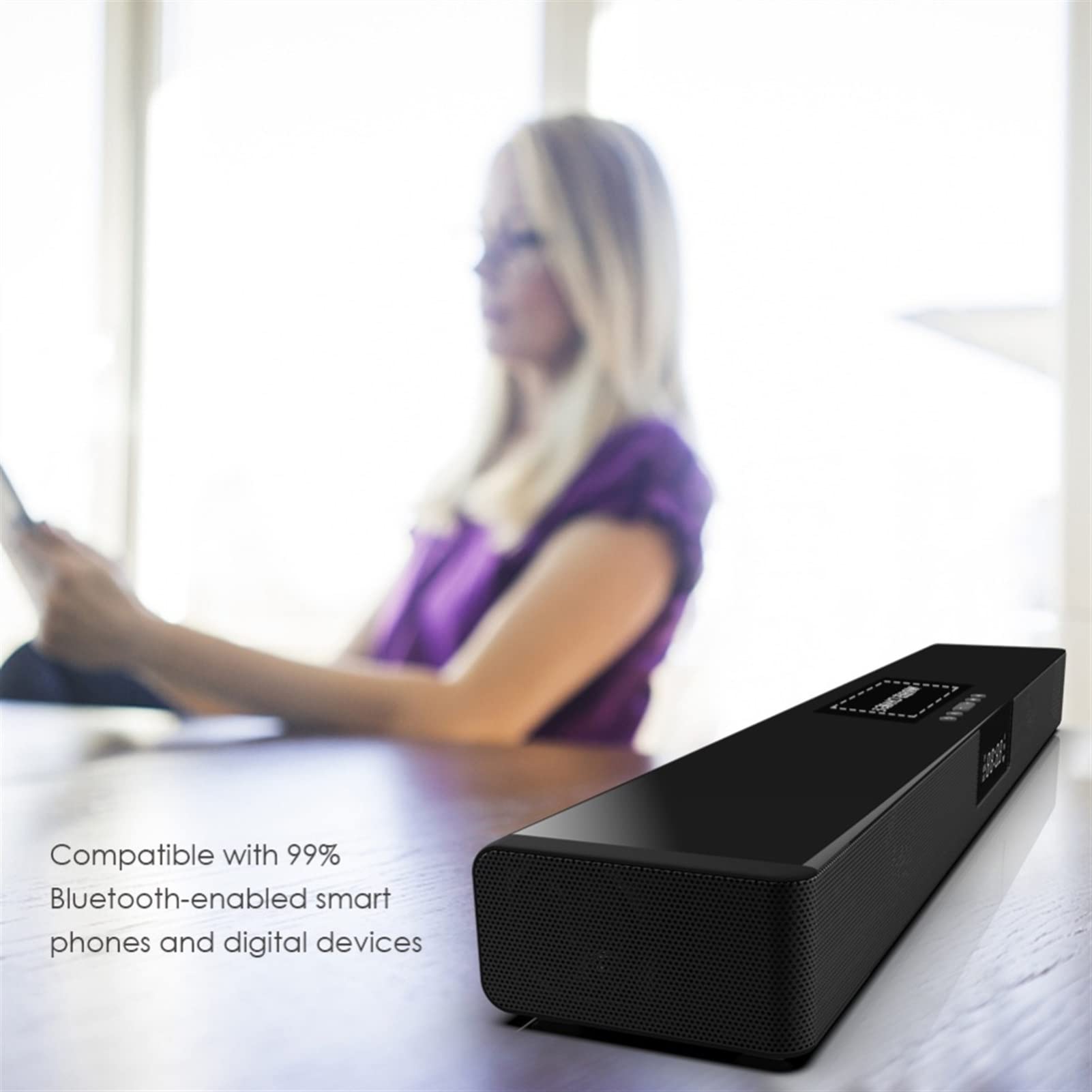 altavoz bluetooth Altavoz compatible con Bluetooth de la columna de Wireles televisor Barra de sonido de cine en casa Tf Reloj Rca Pantalla de visualización de carga inalámbrica altavoces pc