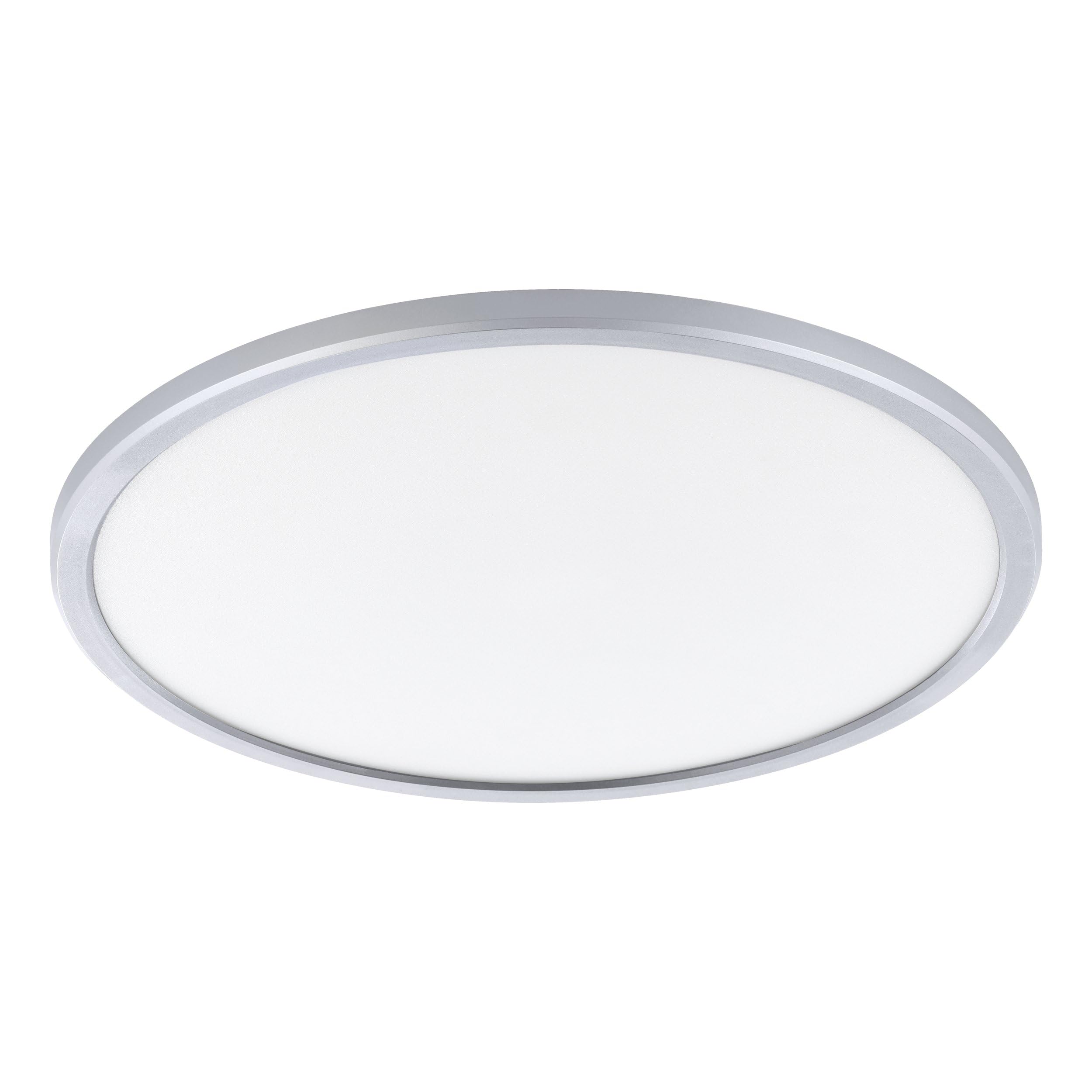 EGLO LED Deckenlampe Campaspero 2 flache Deckenleuchte | dimmbar per Fernbedienung, Lampe Decke Badezimmer, Badlampe aus Kunststoff in Silber, warmweiß-kaltweiß, IP44, Ø 42 cm