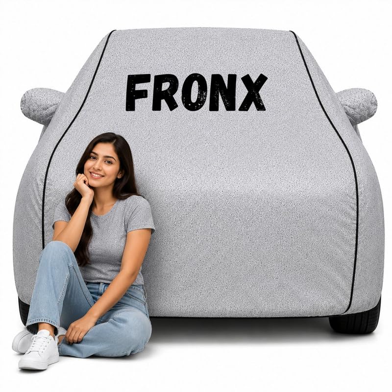 Image of Perfect Silver 100% Waterproof Fronx Car Cover for Dust & Rain, Compatible with All Models of Fronx Car Body Cover, Comes with Bird Droppings, Scratch, UV and Paint Protection