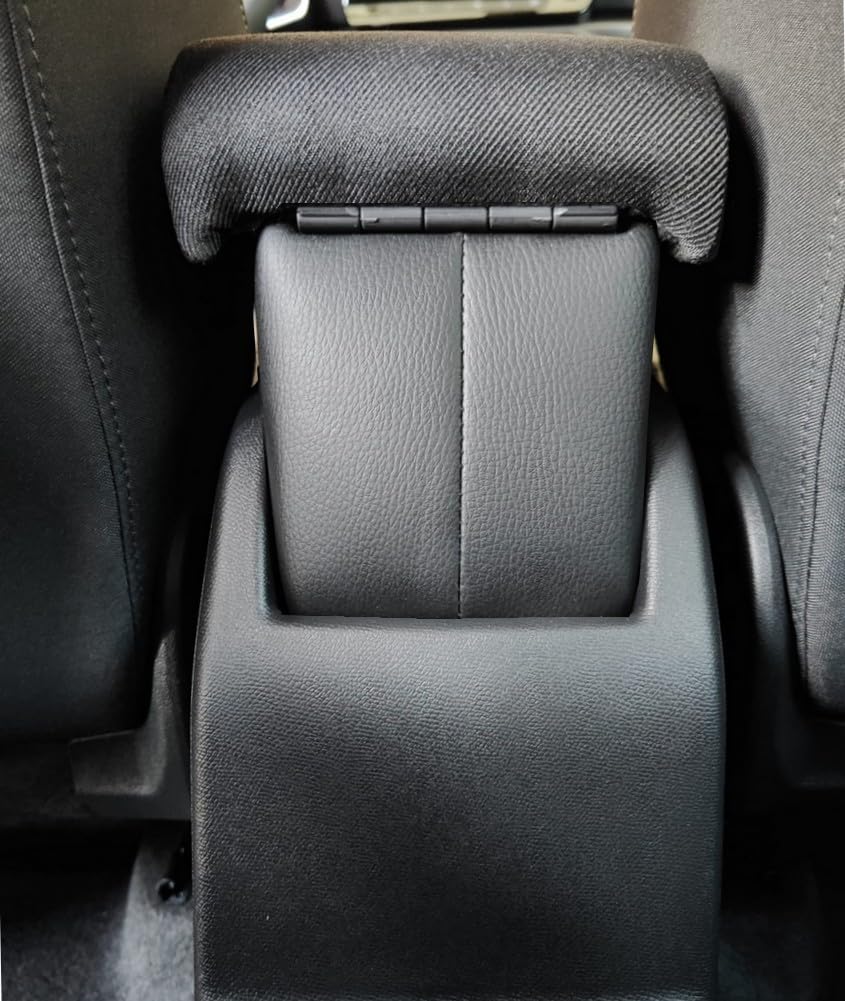 Bracciolo compatibile per Seat Leon MK4 dal 2020 in avanti finitura in tessuto nero - Montaggio ad Incastro - regolabile in lunghezza e con portaoggetti