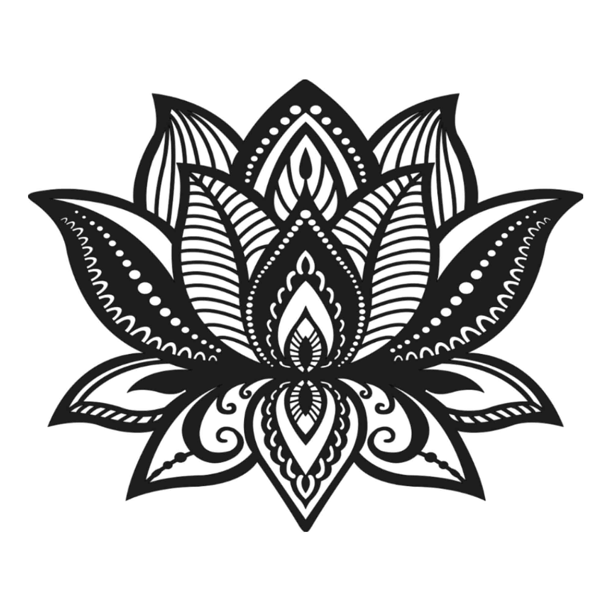 marstanal Lotus Mandala, Laser Cut Lotus, Black Lotus Wall Decor, Lotus Wall Art, Flower of Life Wall Decor, Lotus Wall Hanging, Yoga Decor, Flower of Life Wall Art, Wood Lotus Decor (40 cm)