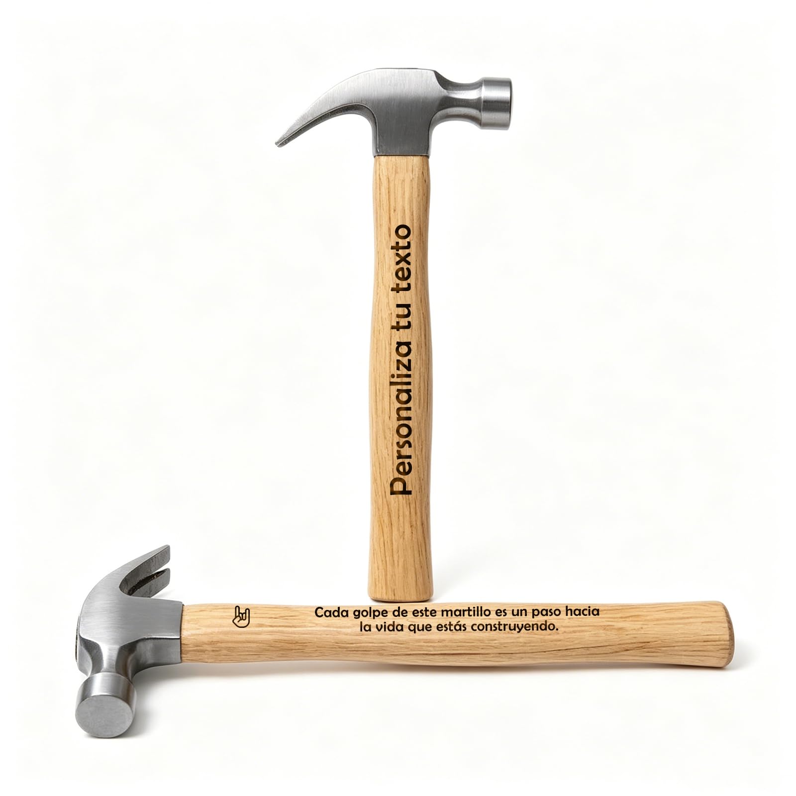 Martillo Personalizado con Grabado, Grabado Personalizado de Nombres, Fechas y Mensajes, Martillo Resistente, Regalo Ideal para el Día del Padre, Carpinteros y Amantes del Bricolaje (C)