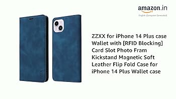 ZZXX for iPhone 14 Plus case Wallet with [RFID Blocking] Card Slot