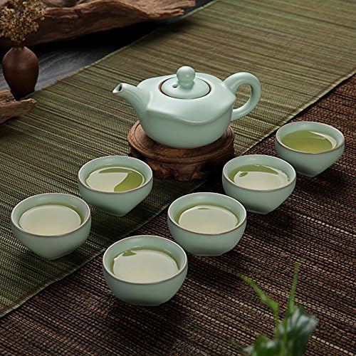 Eternal Chinese Celadon Gongfu Tea Set,Ice Crack Porcelain Teapot Teacup Ceramic Kung Fu Tea Set