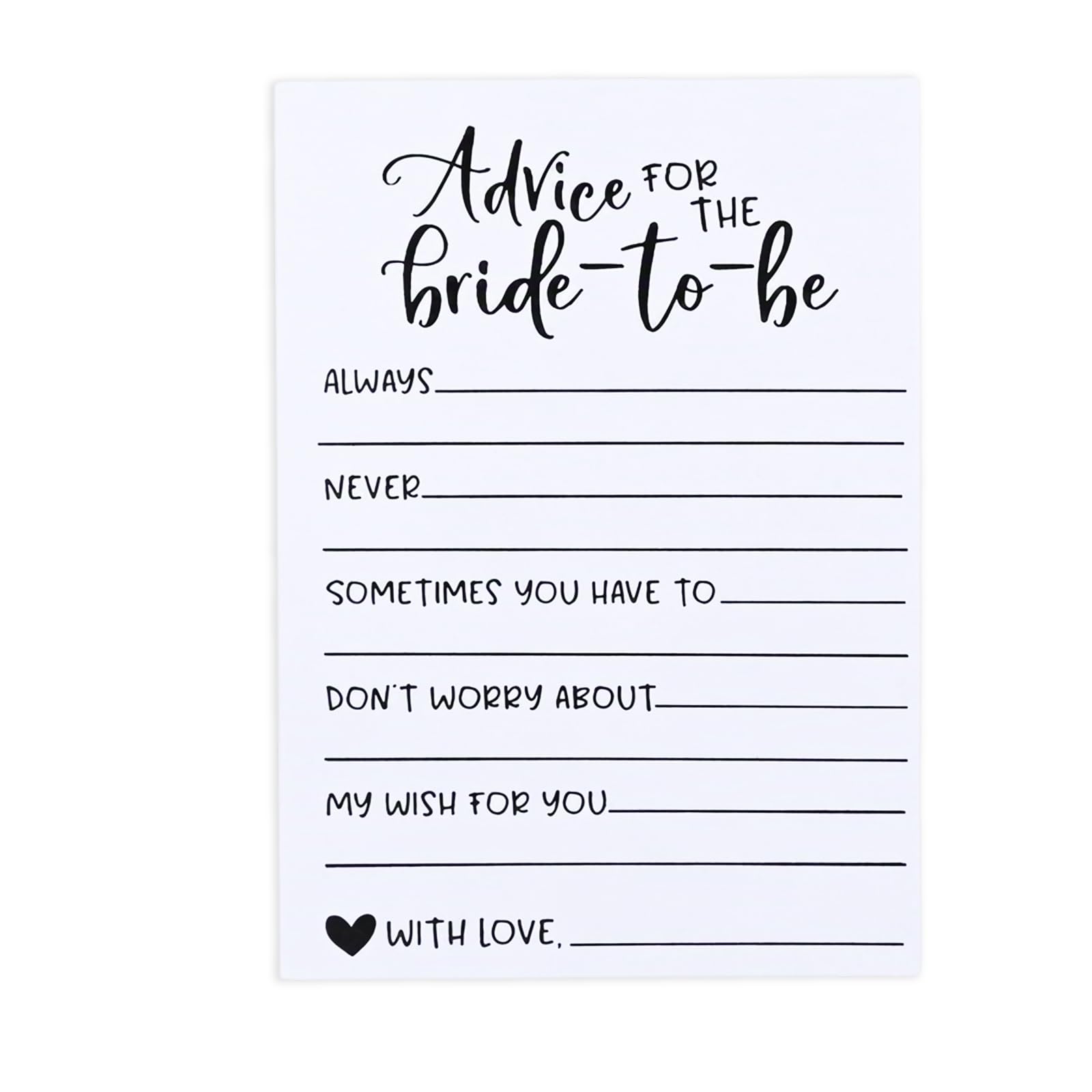 Rovelin 50 Pcs Advice for The Bride Cards 50 Pcs Minimalist Elegant