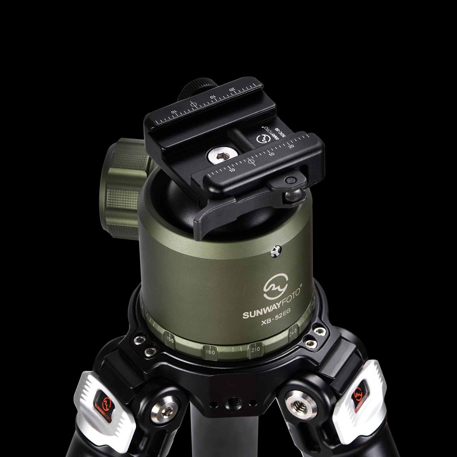 SUNWAYFOTO SDC-50 Arca Swiss Schnellspannklemme für Gewehr mit Picatinny-Adapter, 50 mm