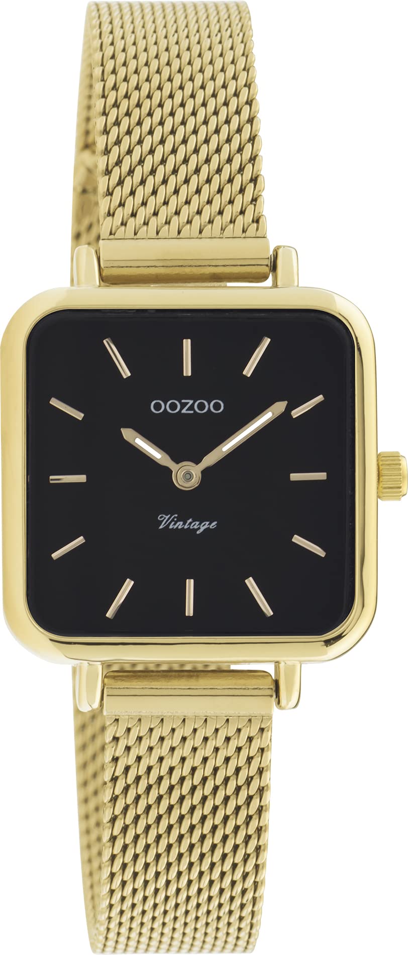 OOZOO Orologio vintage da donna – Orologio da polso da donna con cinturino in rete metallica da 12 mm – analogico da donna quadrato