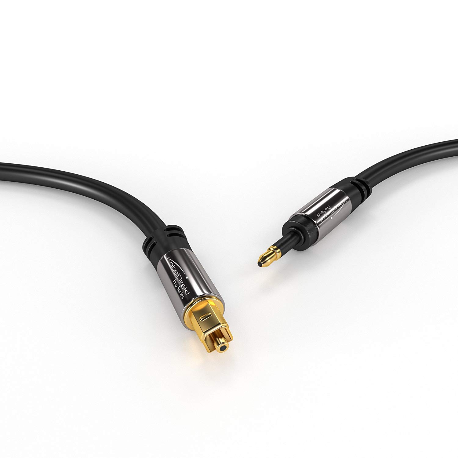 Cavo Ottico ABM 3 Metri TOSLINK &ndash; Audio Digitale SPDIF, Connettori Placcati Oro, Piattola Bianca