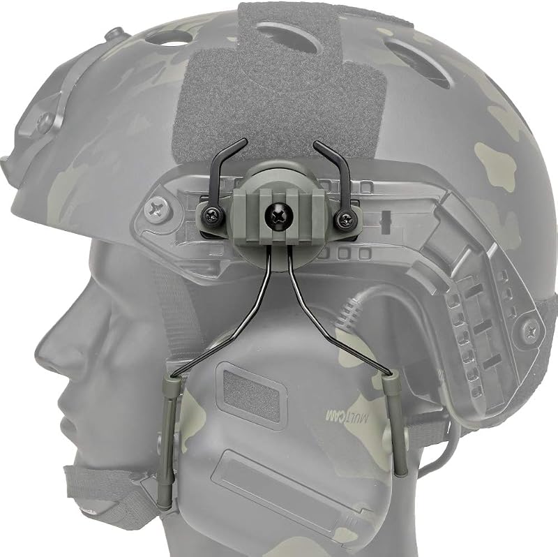 WISEONUS Taktikai Airsoft Sisak Adapter Comtac Fejhallgatókhoz - Összecsukható Nylon Felfüggesztés, Katonai Felhasználásra, OD Színben