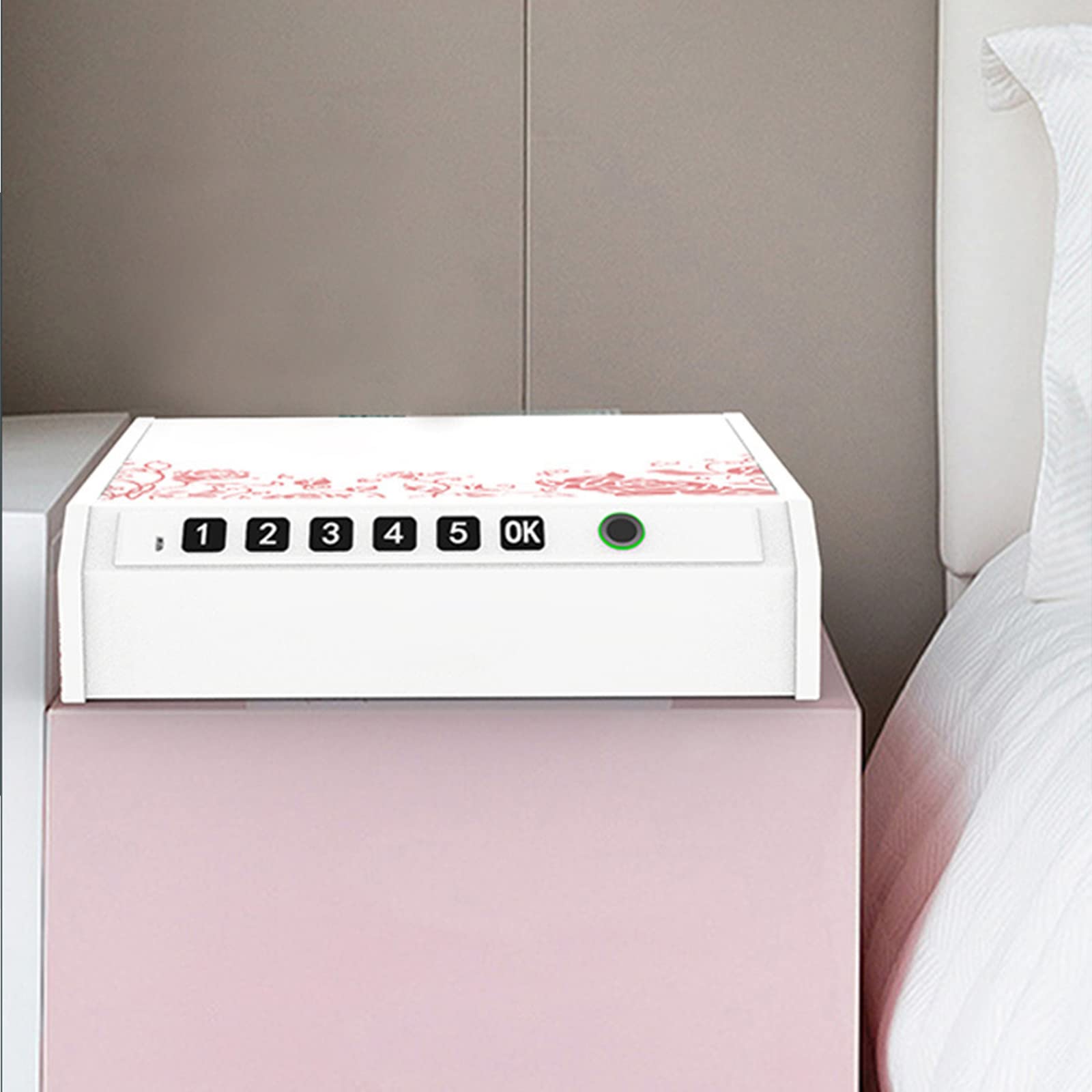 XBTGS Cassetta di sicurezza digitale per contanti con impronte digitali, portatile, per contanti e gioielli, in lega, resistente alle cadute, adatta per camera da letto, ufficio, viaggi,