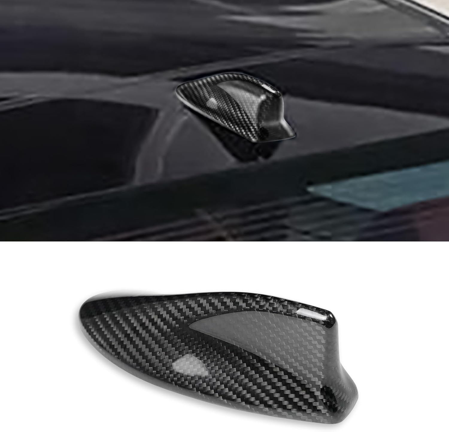 Compatible with Antenna Cover Shark Fin Trim Hood Real Carbon Fiber Automotive Roof Aerials for Toyota Camry 2024 2025 (Black)