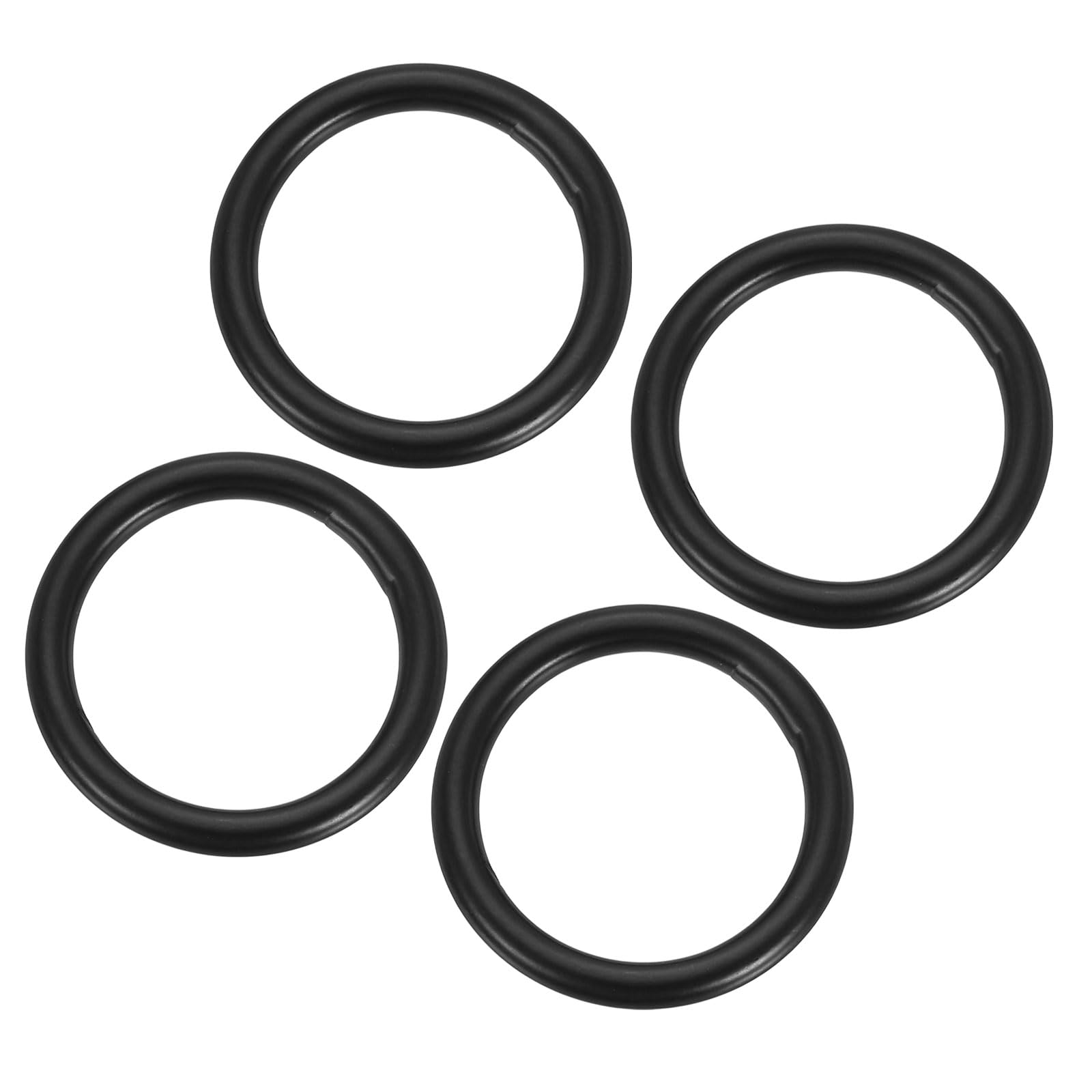 PATIKIL 0.8 Inch Metal O Ring, 4 Pcs Seamless Solid 304 Stainless Steel Rings for DIY Crafts Bags Dream Catcher Dog Leashes Wall Plant Hangers, Black 3mm x 20mm