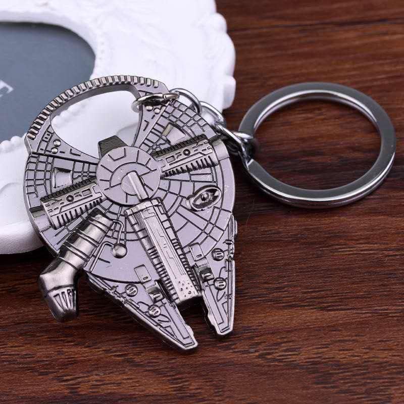 Miniatura 2 de GCAMX Abrebotellas de cerveza de metal, llavero de metal Millennium Falcon