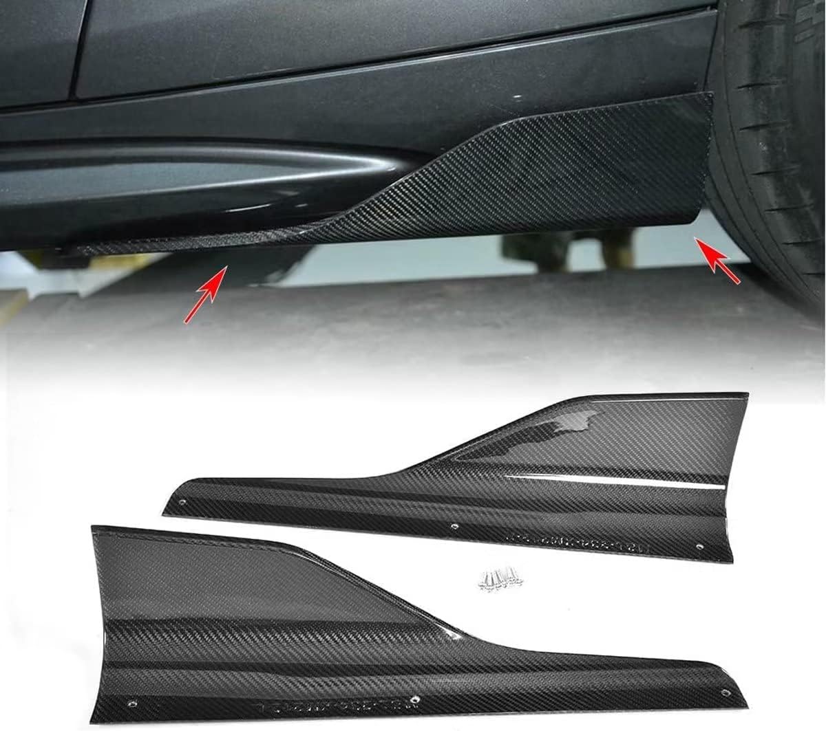 Fits For Bmw 2 Series F87 M2 Base Coupe 2-Door 2016-2018 Black Carbon Fiber Cf Side Skirt Spoiler Splitters Trimrocker Panel