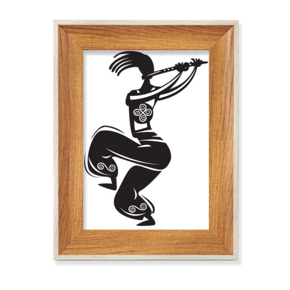 Cadre Photo en Bois Mexique Flûte avec Finition Artisanale Style Art Peinture
