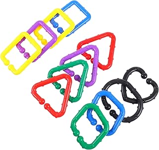 Toyvian 12 Pçs Arco-Íris Arco Pendurado Loop De Brinquedo Infantil Anéis De Bebê Brinquedos De Berço De Bebê Carrinho De Bebê Link De Brinquedo Anéis De Bebê Anéis De Carrinho De