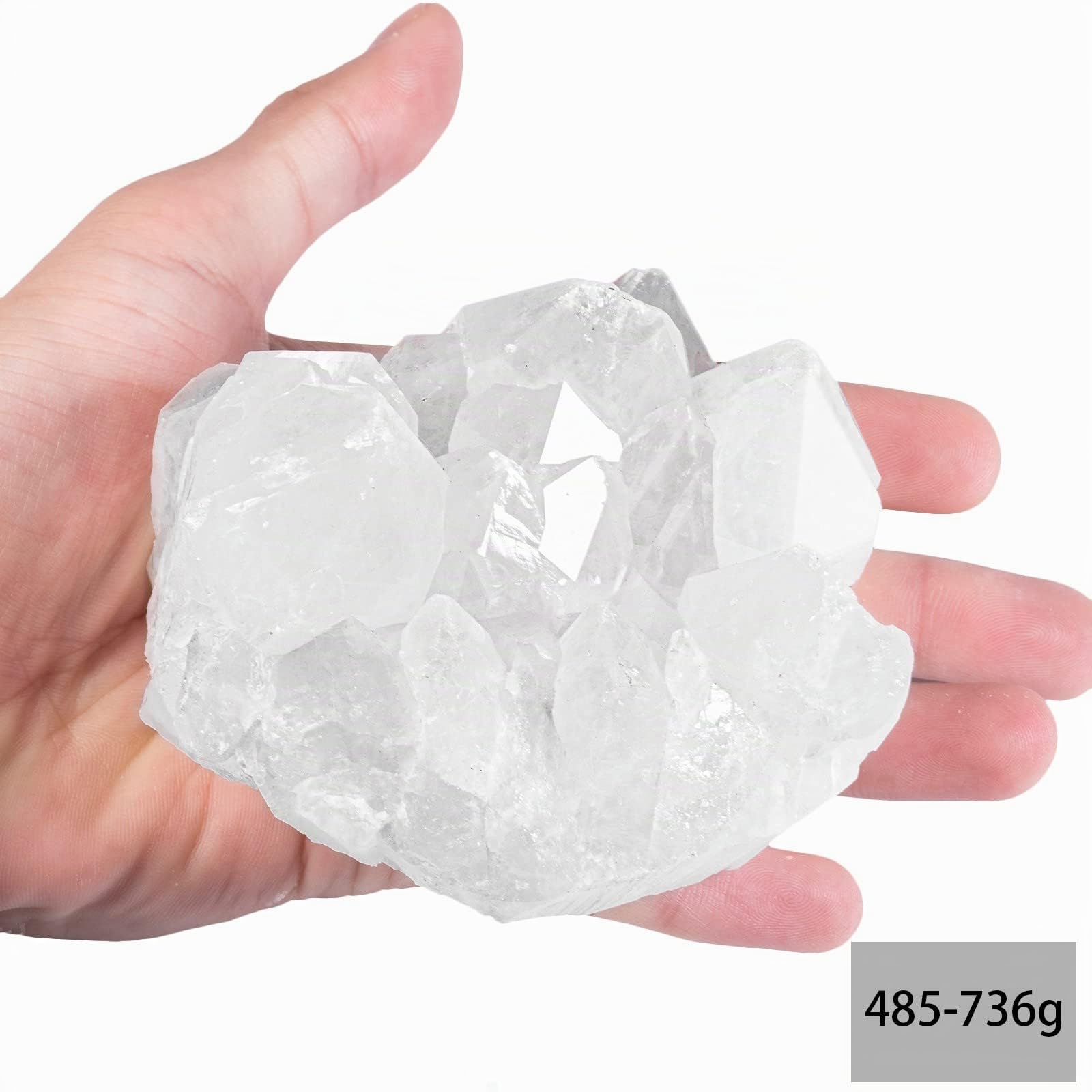 Nupuyai Pierres Brutes Naturelles de Cristaux de Roche, Pierre de Guérison de Géode Drusy de Quartz Clair pour la Décoration de Bureau à la Maison, 1.07-1.62lb