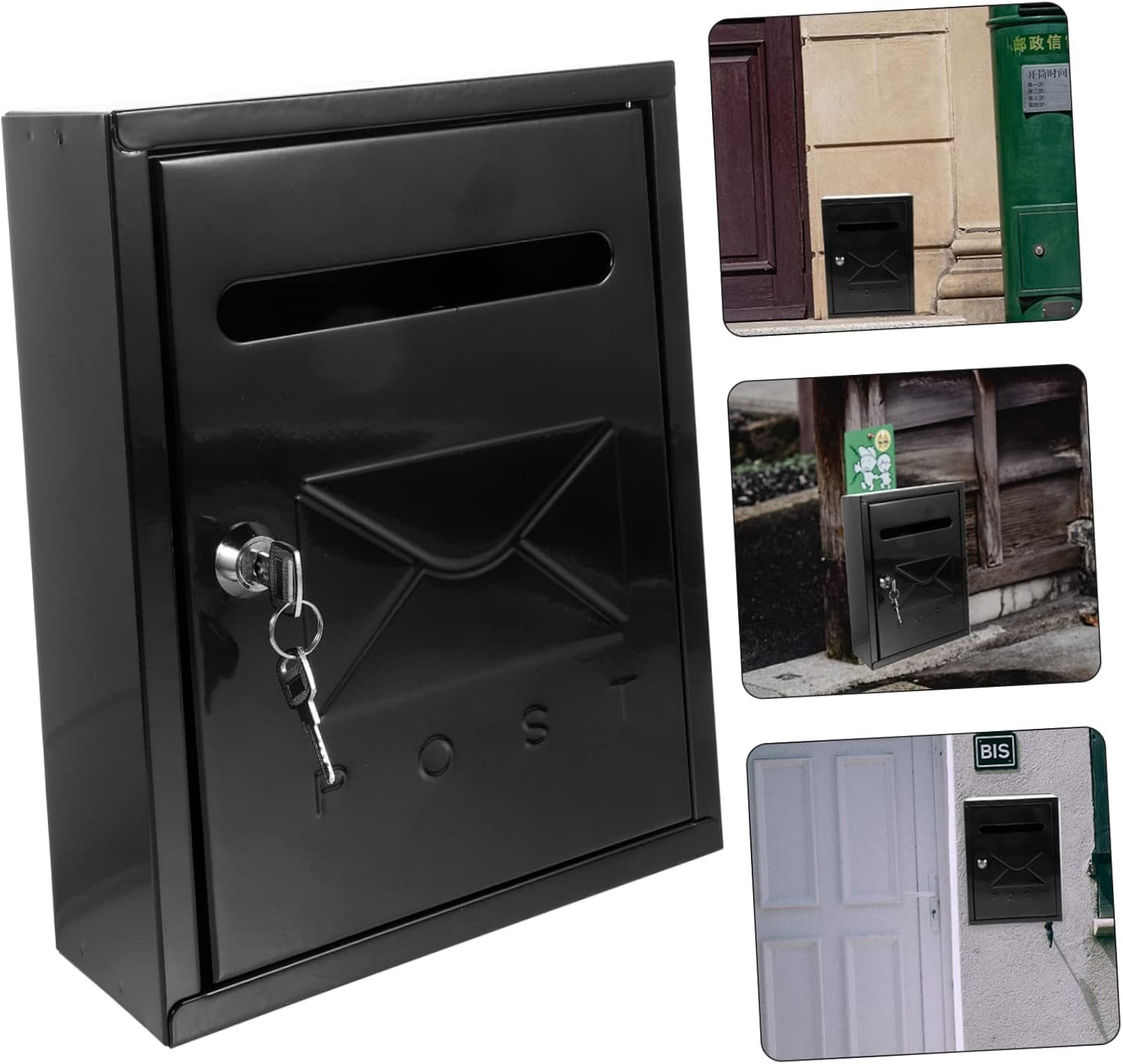 UPKOCH Wall Mount Mailbox Vintage Letter Box for Outdoor Use Stylish and Functional Metal Post Box for Envelopes and Newspapers Weather Resistant Design