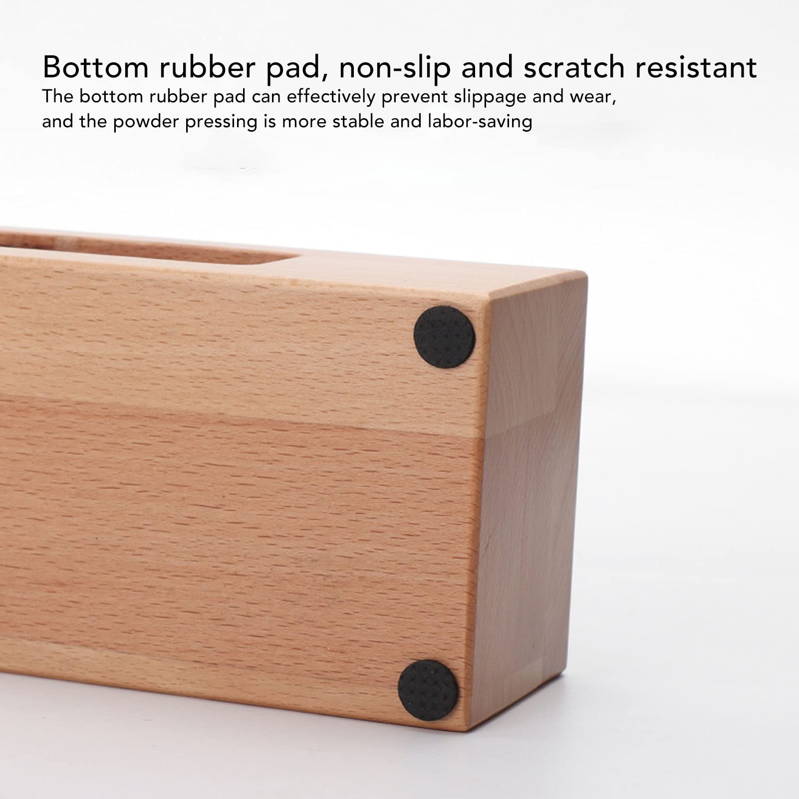 Soporte Antideslizante de Madera para café con 5 Agujeros y Tapete, Ideal para Uso Doméstico y Cafeterías (L (Longitud: 43,3 pulgadas, Peso: 2,1 libras))