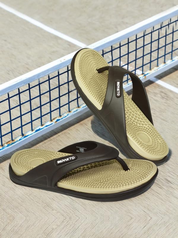 Image of Impakto by Ajanta Classic Slippers for Men | Stylish, Comfortable & Lightweight Flip Flops for Men's | Flexible & Durable | Flat, Rubber, Anti Skid, Soft Daily Use Chappal