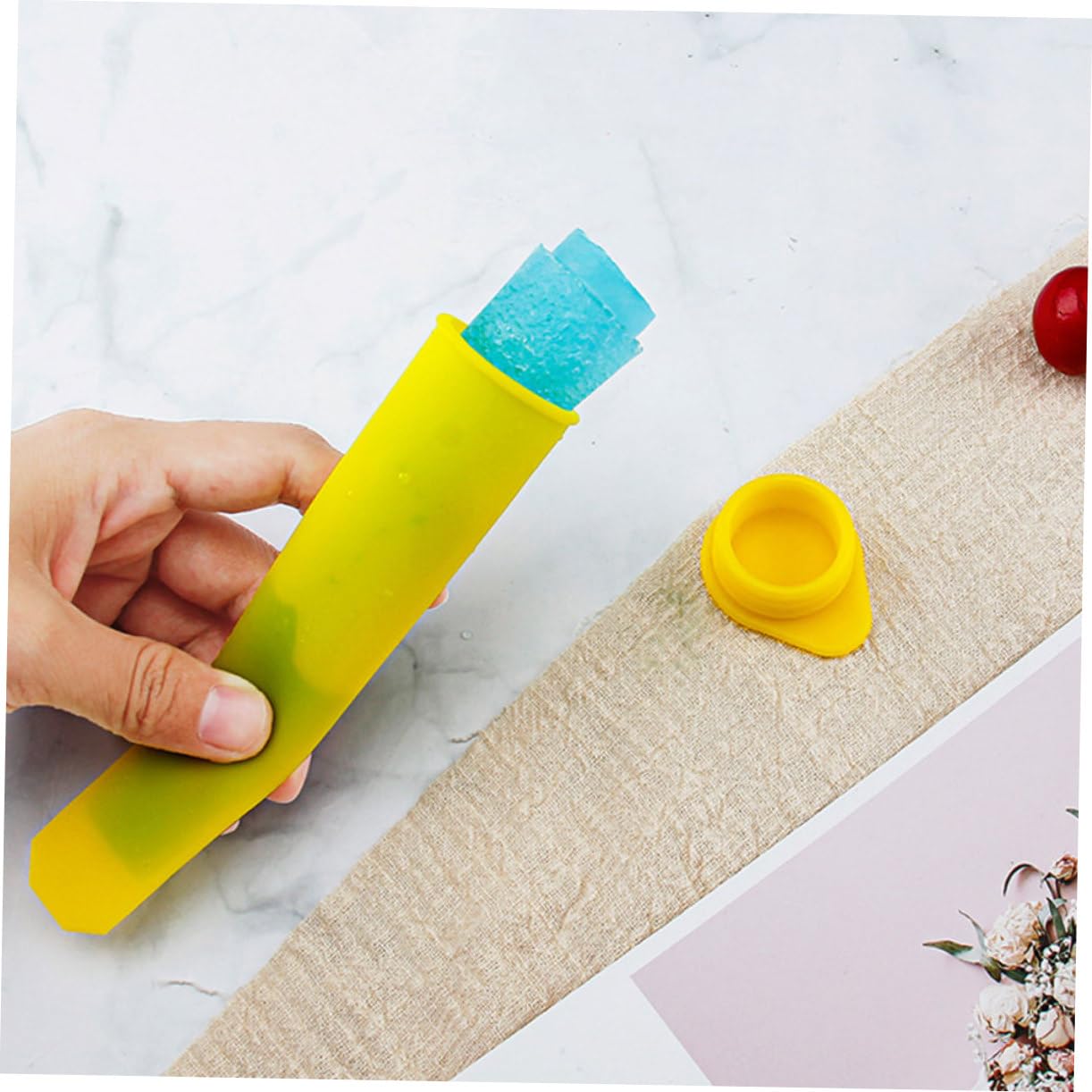 Alipis 18pièces Moules à Glace Silicone Avec Couvercle Pour Réutilisable De Moules à Sucettes Glacées