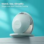 Paruu P20 Electric Breast Pump Hands Free, 4 Modes & 12 Levels Suction with 19/21/24mm Double-Sealed Flange/Insert, Wearable & Portable, Visual Design of Time and Milk Volume (Neutral Muted Green)