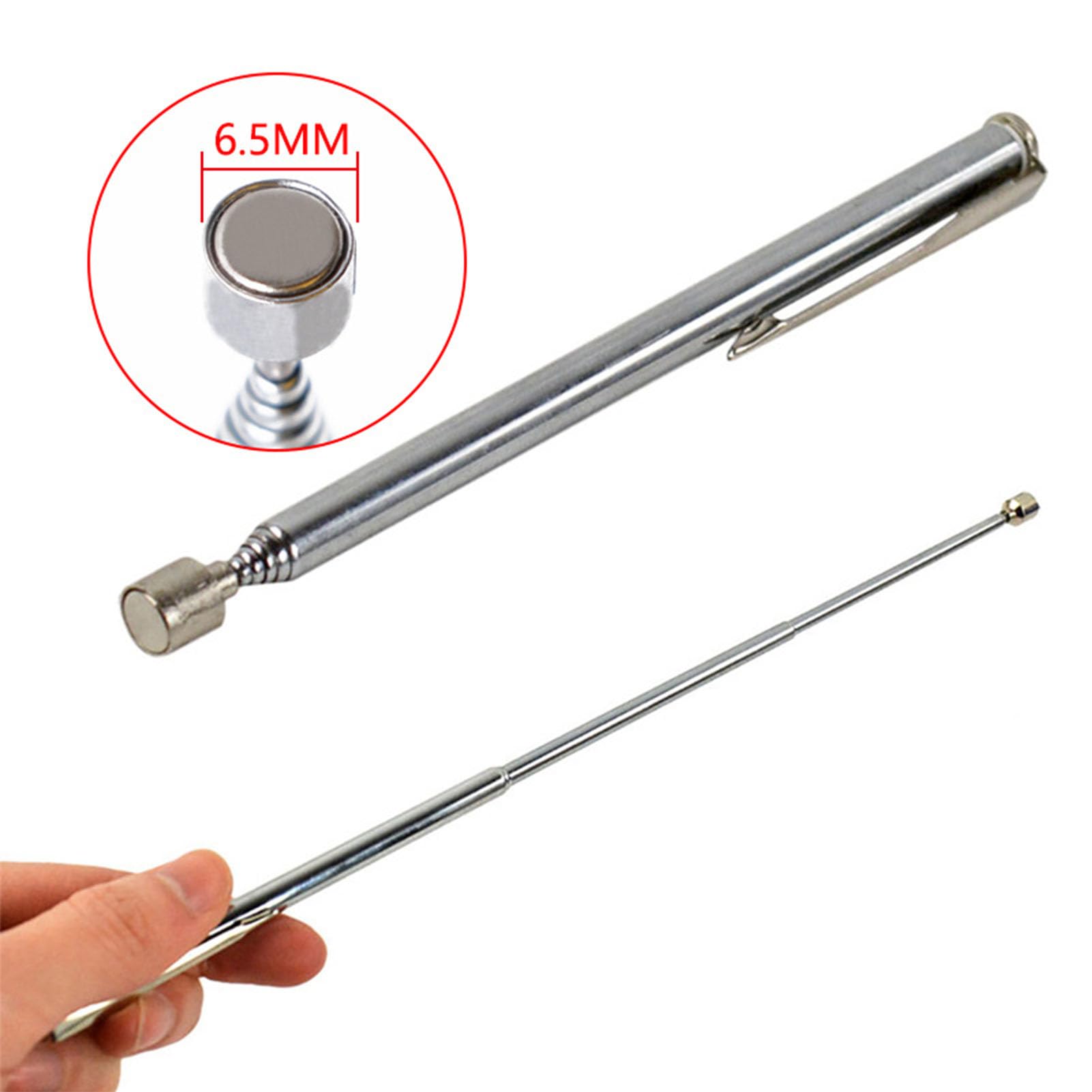 Herramienta de Recogida Magnética, Potente Varilla de Succión de Metal, Herramienta de Recogida con Imán, Herramienta de Recogida Telescópica Magnética para Construcción de Mantenimiento(Plata)