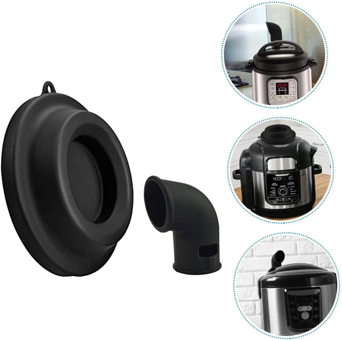Heat-resistant Silicone Steam Release Diverter and Lid Stand for Electric Pressure Cooker Kitchen Gadget to Protect Cabinets and Prevent Condensation Damage Easy-clean Dishwasher