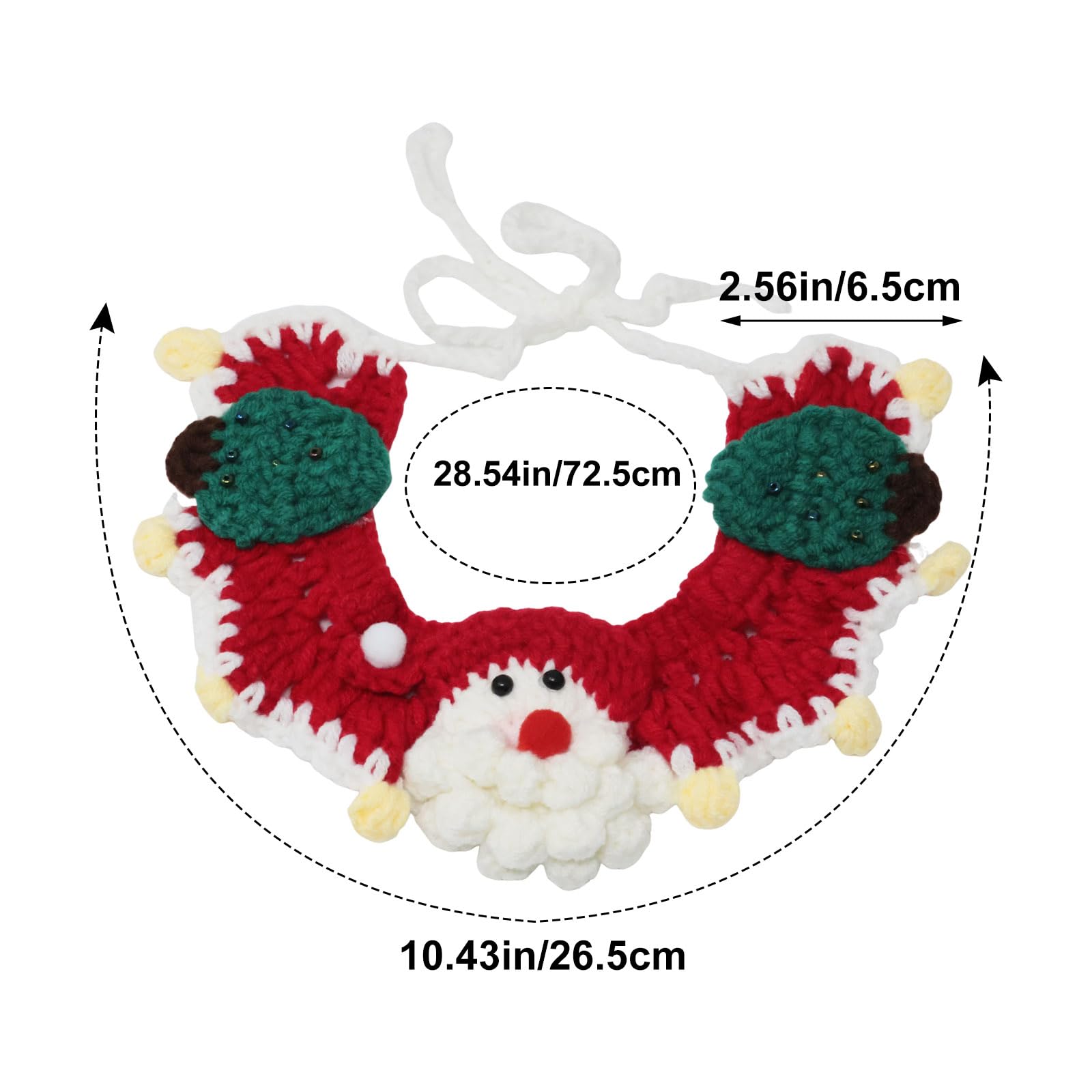 Condition photo showing New/Like New for 1 pack cute knitted santa claus cat collar adorable cat bandana lovely kitten christmas costume accessory for xmas photos party