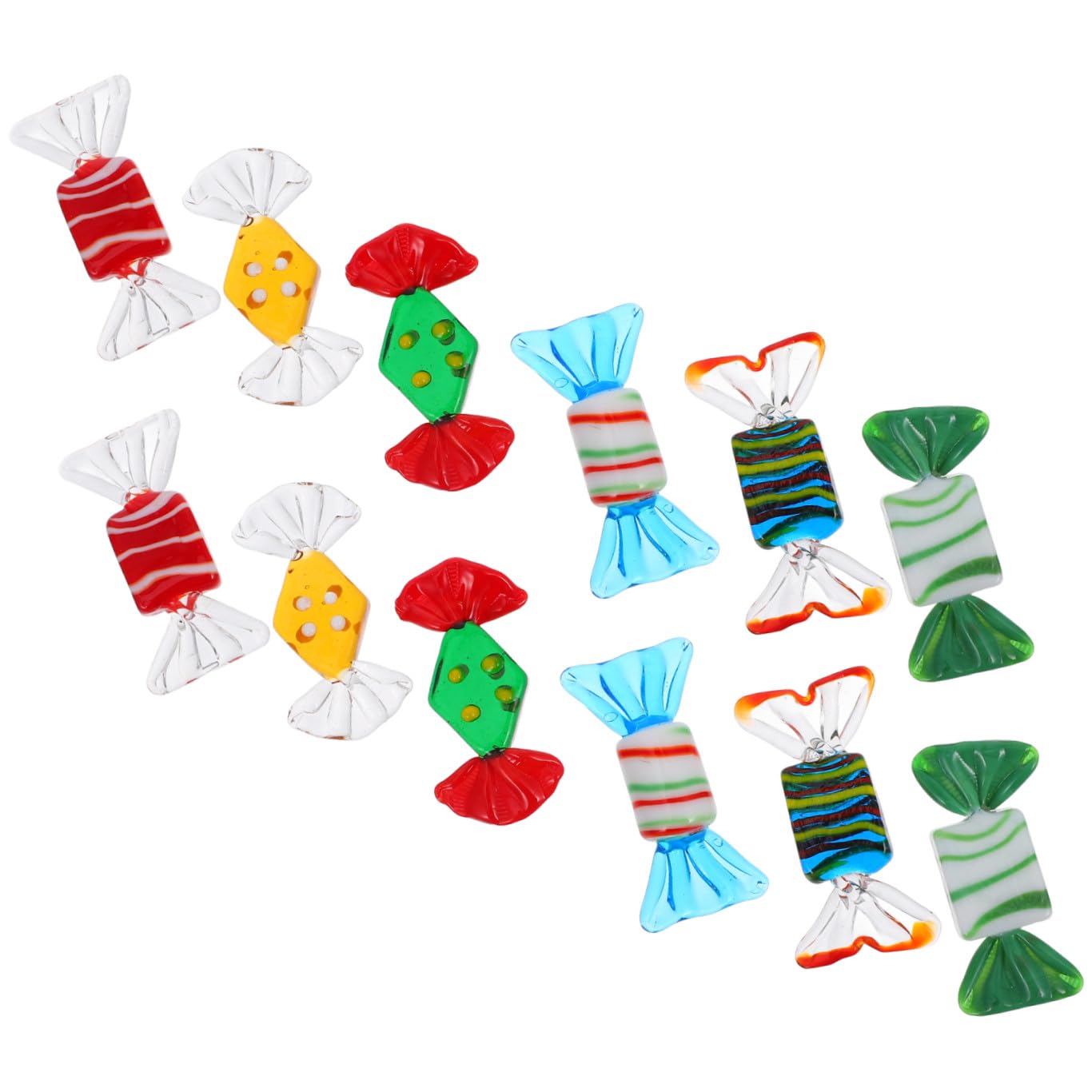 Bonbons simulés décoratifs lot de 12 pièces colorées assorties pour table et fête