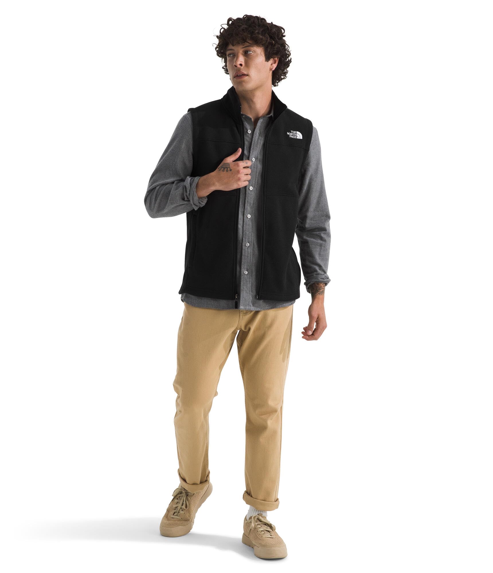 north face vest with dress shirt Fleece vests over a dress shirt and tie???? WTF?