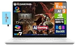 ROG Zephyrus AI Gaming Laptop 14.0" 120Hz OLED 2.8K Display (AMD Ryzen AI 9 HX 370, GeForce RTX 5070 Ti 12GB, 32GB LPDDR5X, 2TB PCIe SSD, RGB KB, Win 11 Pro) w/Dockztorm Hub