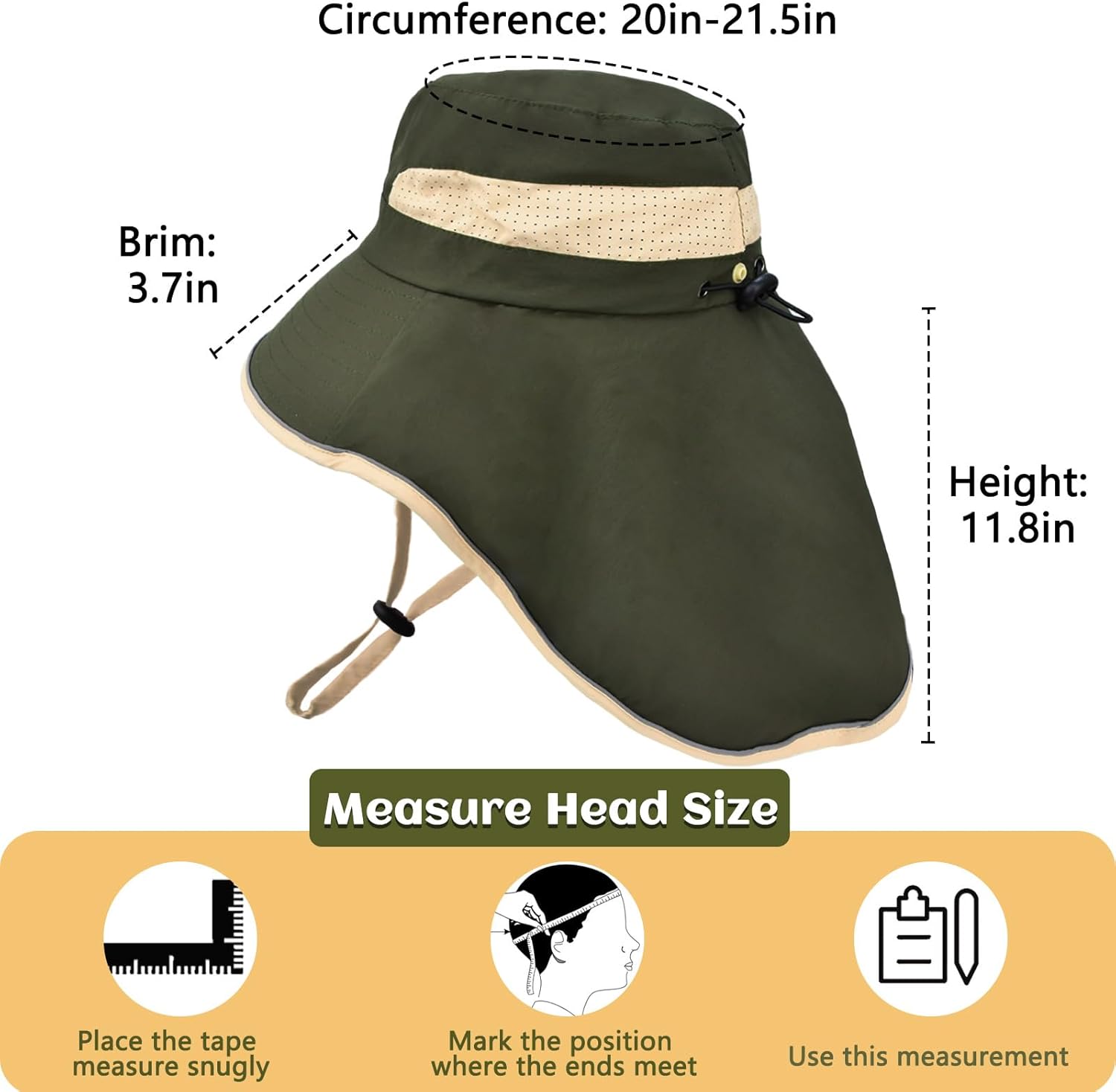 Kids Sun Hat UPF50+ Sun Protection Boys Bucket Hat Summer Girls Beach Hats with Neck Flap Adjustable Fishing Safari Hat - Image 2