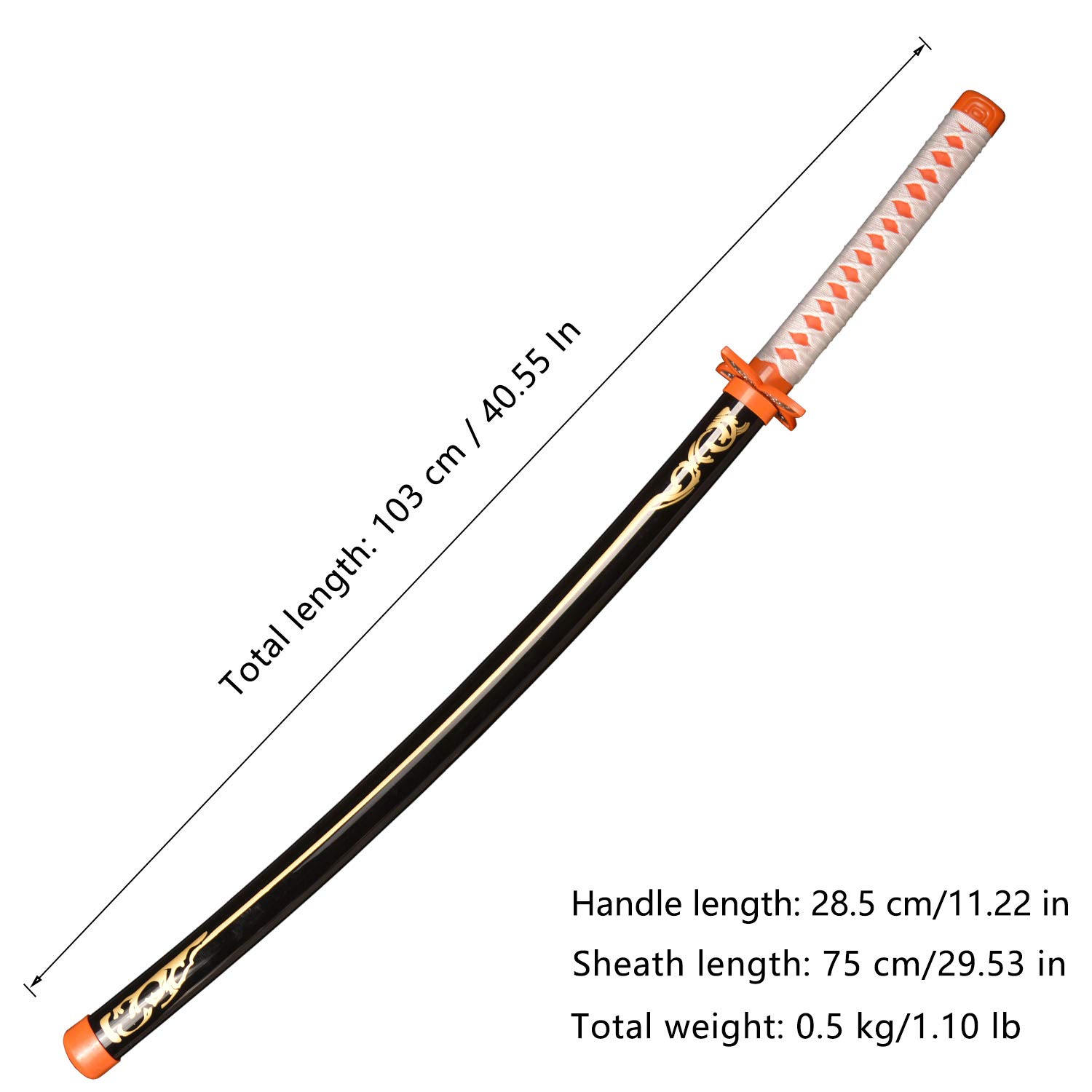 Spada Demon Slayer 104 cm in Legno Spada-Kochou Shinobu, Katana in Legno Anime Giapponese, Spada Cosplay