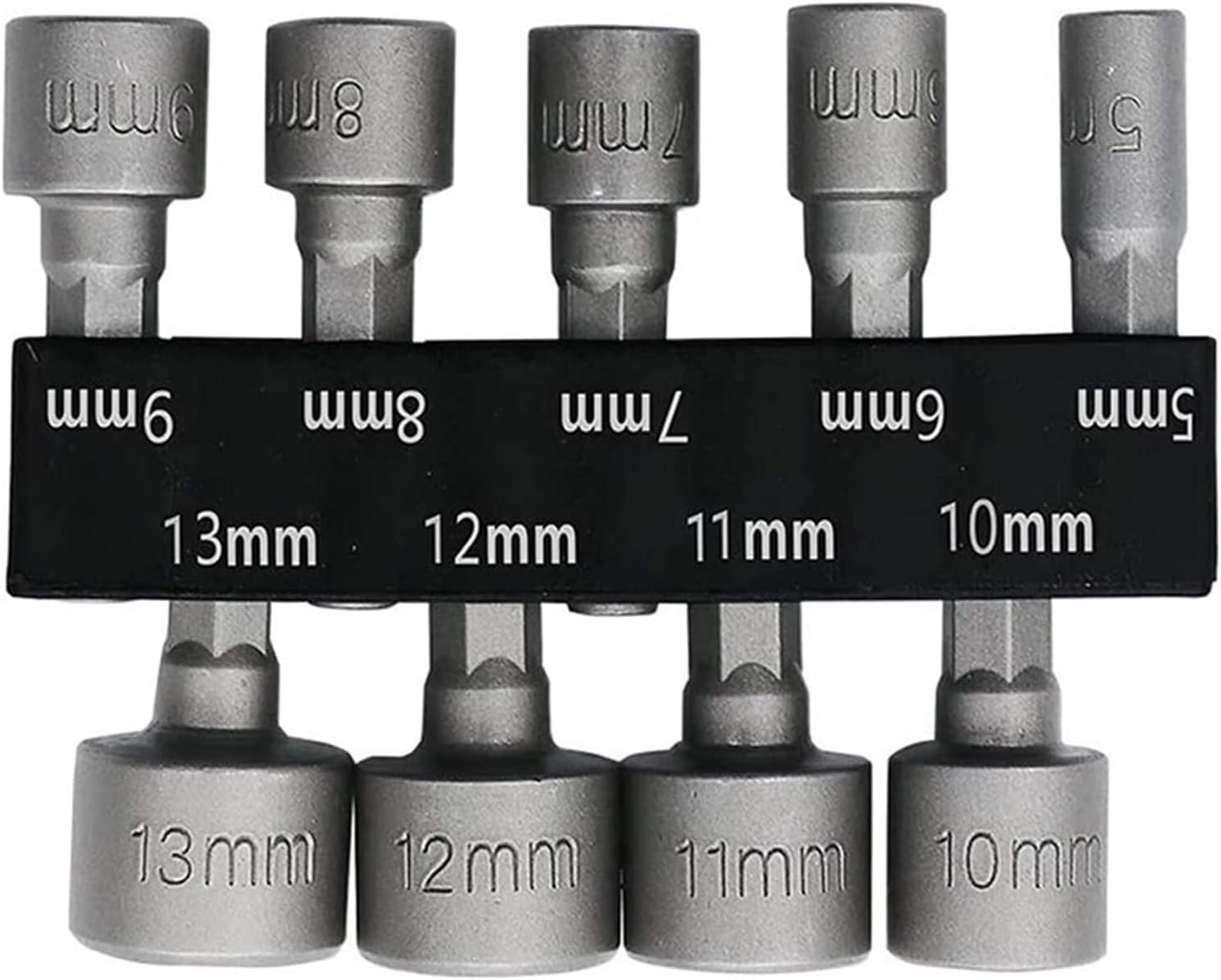 9-Piece Power Nut Driver Drill Bit Set, 5-13mm Metric Socket, 1/4" Hex Shank, Multifunctional Sleeve for High Torque, Impact Driver Adapter