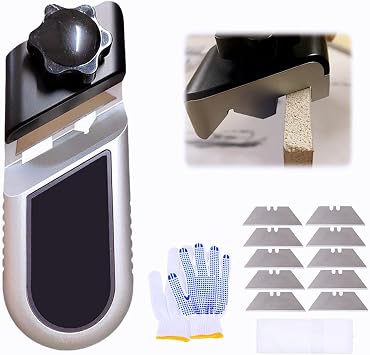 Drywall Chamfer Tool, Gypsum Board Chamferer, Plasterboard Fast Cutter, Plasterboard V Edger Chamfer, Hand Plane Gypsum Board Cutting Tool with 10 Blades for Woodworkers