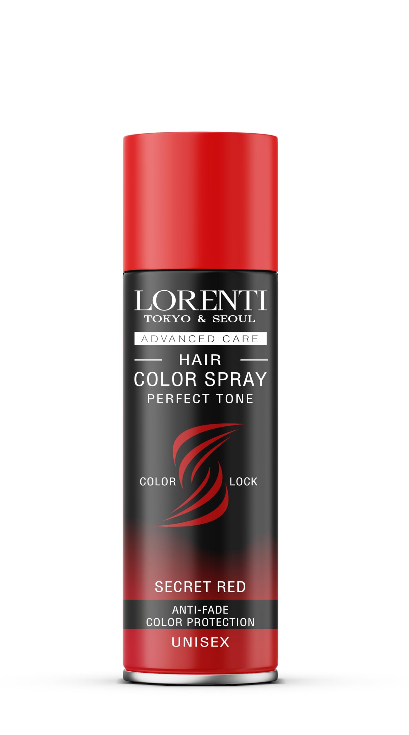 LORENTI TOKYO & SEOUL Color lakier do włosów Secret Red – 150 ml – farba do włosów do przebierania i makijażu na karnawał, Halloween i imprezę tematyczną – farba do włosów zmywalna – Color Hair Spray