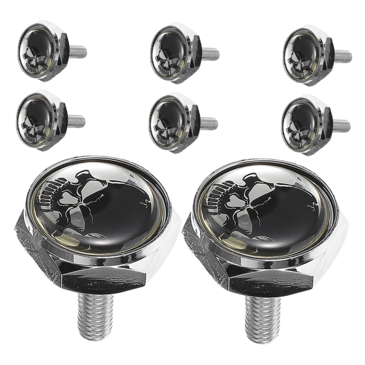 Tornillos de calavera antirrobo para matricula de coche y moto PRETYZOOM 8