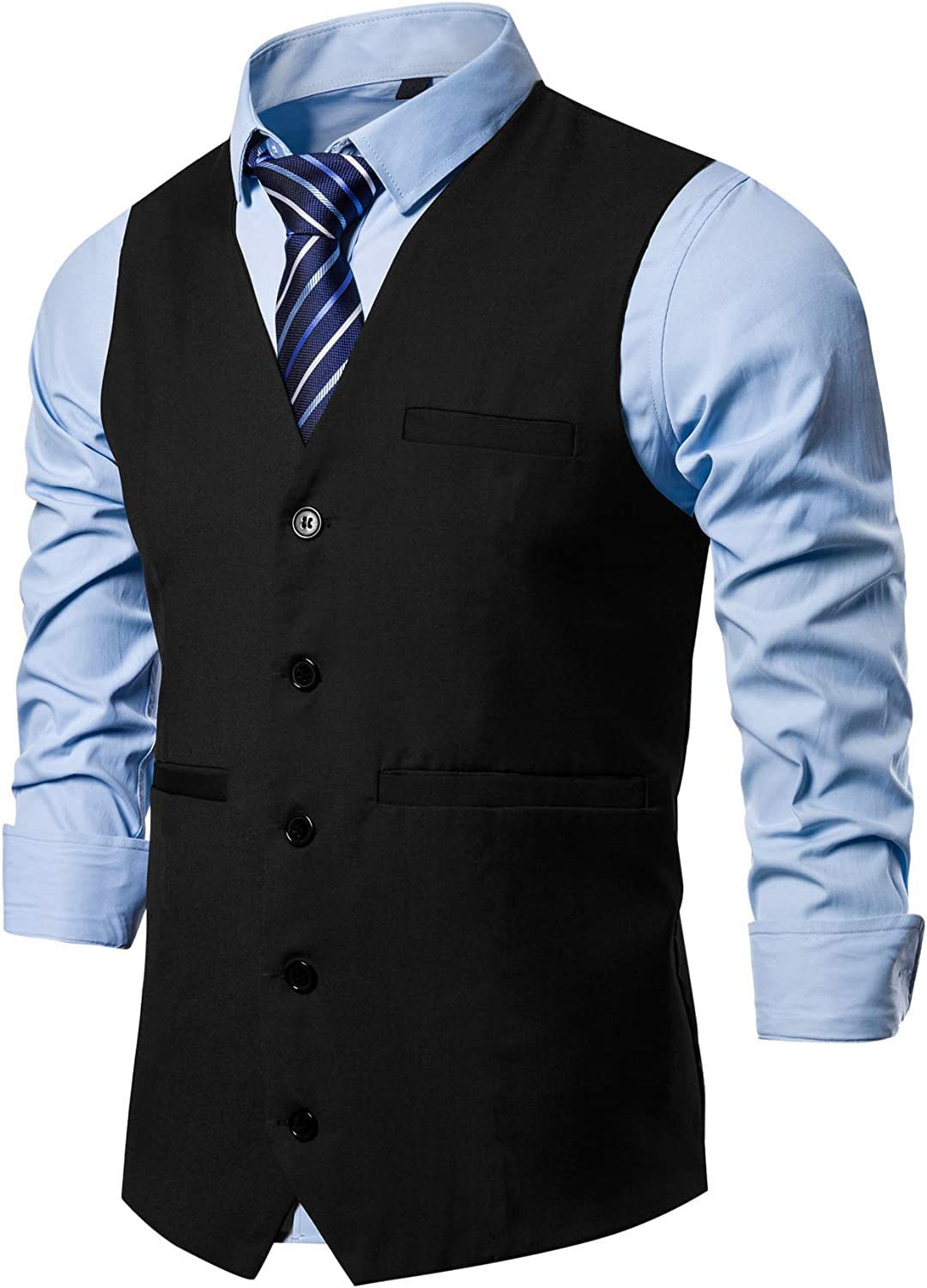 shimla blazer V-Neck Waist Coat for Men Stylish Black Blazer Sleeveless Half Jacket Latest Waistcoats for Wedding Party Office Wear-picture-11