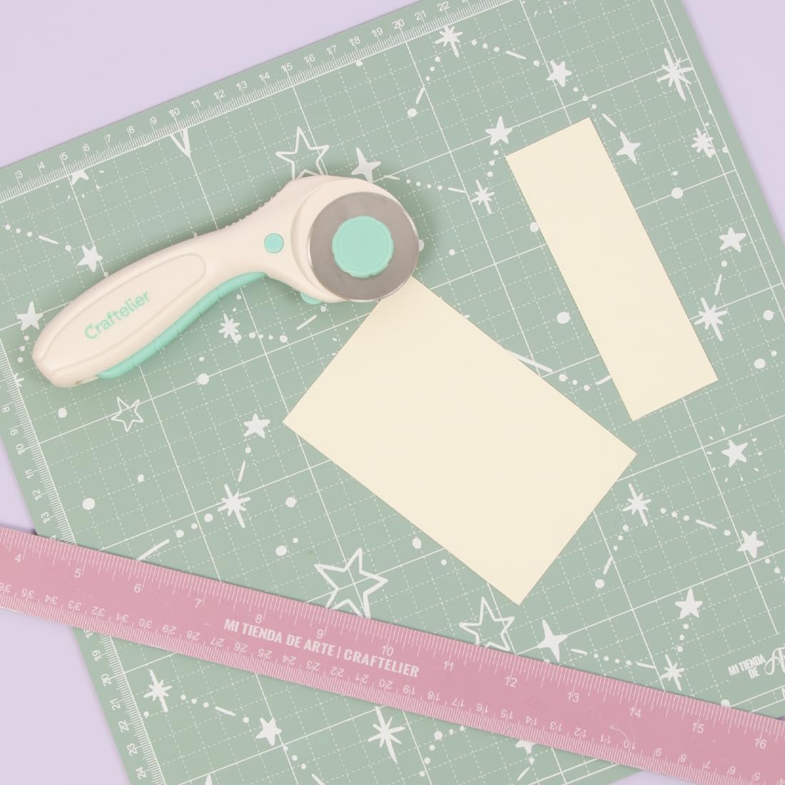 Craftelier Cutter Circulaire Pour Scrapbooking - Cercles De 10,5 Cm à 30,5 Cm Avec 3 Lames - Turquoise Et Blanc