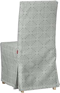 Dekoria Sukienka na krzeslo Henriksdal dluga Pokrowiec na model Henriksdal wzory na szarym tle