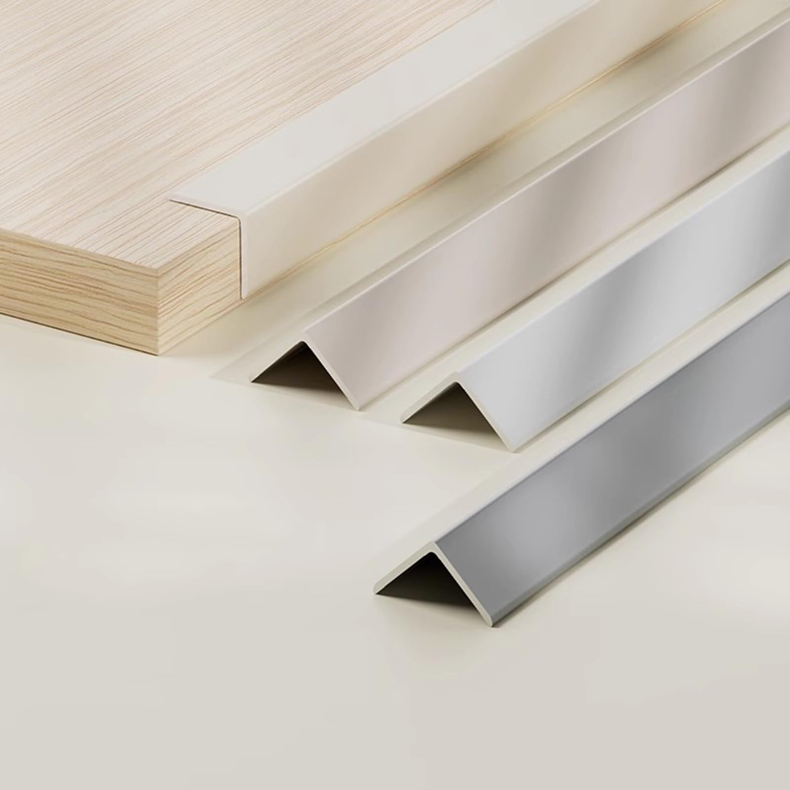 Aluminum L Molding Corner Guards 90cm*3pcs, Trim Wall Corner Guard Edge Protector, Angle Profiles For Floors, Steps, Stairs And Walls, Edge Strip(Light Gray,5cm/1.96in)
