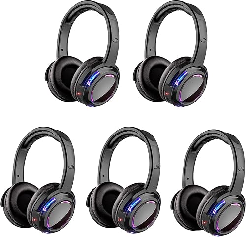 Auriculares inalámbricos LED silenciosos profesionales de disco silencioso y RF LED silenciosos para iPod MP3 DJ Music Pary Club (20 auriculares LED