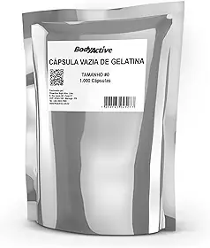 Cápsula Vazia De Gelatina Tamanho 0 Incolor - Pacote 1000 Cápsulas Bodyactive