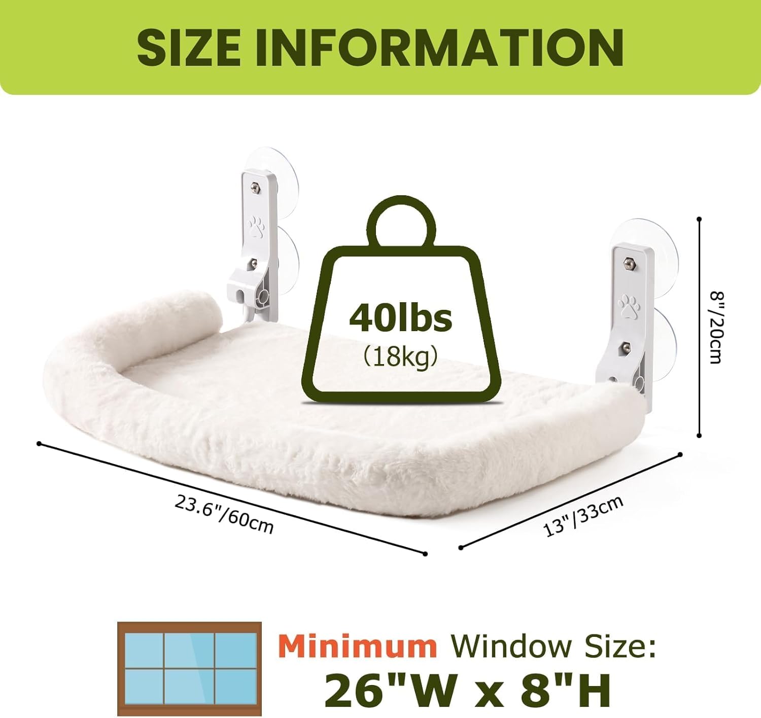 review Mewoo Foldable Cat Window Perch Hammock, 23.6
