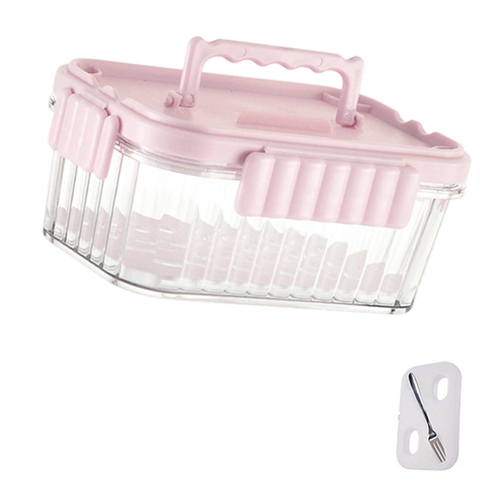 ZEPFJHE Stackable Seasoning Storage Box Lunch Holder Container for Hiking Trips Practical Kitchen Gadget See Through Refrigerator for Camping