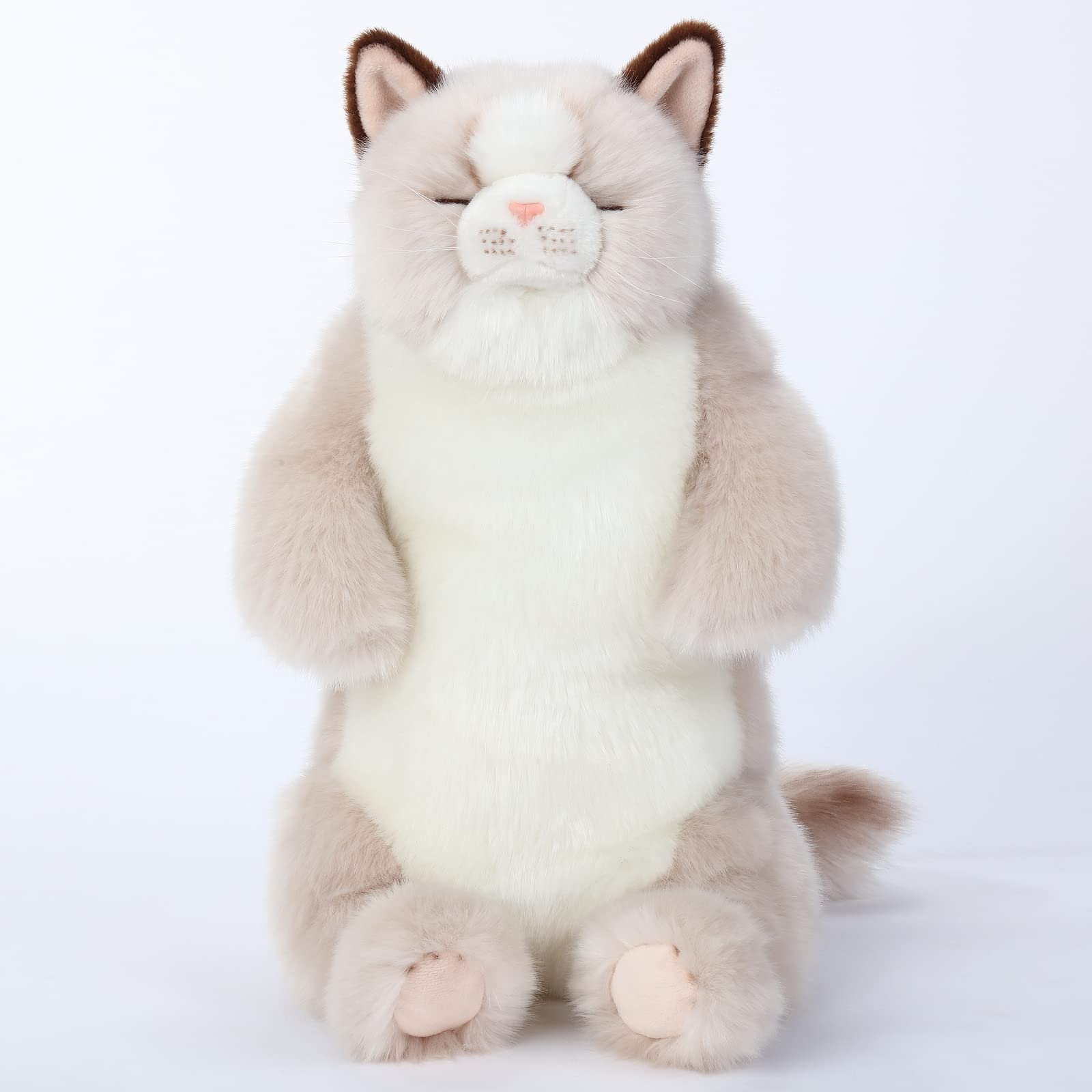 CU-MATE Plush Ragdoll Cat Stuffed Animal, 50 cm Length, Grey and White, Soft Handmade Toy