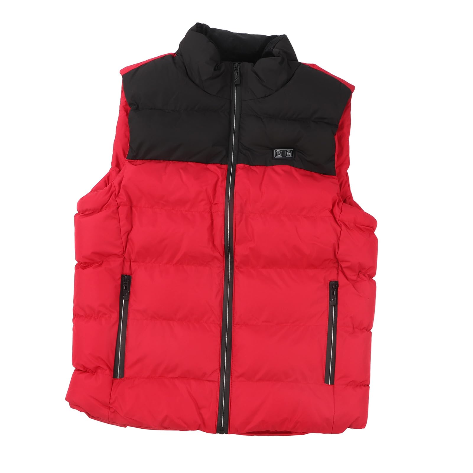 Chaleco Calefactor Eléctrico Negro Rojo Protección contra Sobrecalentamiento 15 Zonas de Calentamiento para Actividades Al Aire Fibra de Poliéster