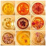 Natural Flowering Tea Balls Variety Pack Gift Set | 10 Special Flavors Blossom Flower Tea Dragon Pearls Tea Sample Benefit for Women Beauty and Press Relief