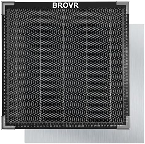 BROVR Honeycomb Laser Bed 15.75"x 15.75"x 0.87", Honeycomb Working Table for Most Laser Engraver, 400x 400x 22mm Laser Honeycomb for Smooth Edge Cut, Fast Heat Dissipation and Desktop Protection